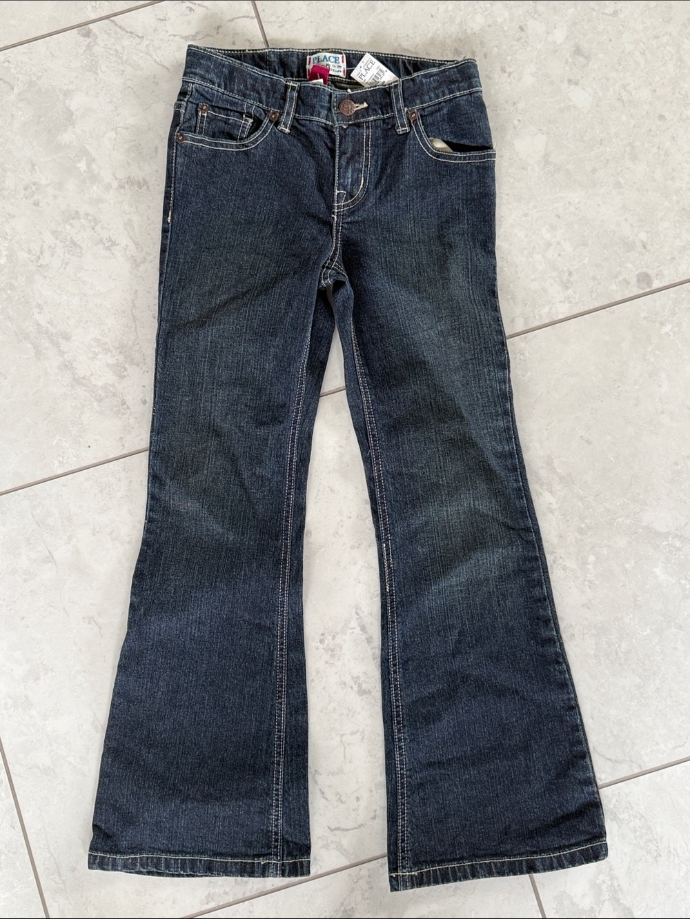 NWT Place Girls Size 6 Flare Jeans in Dark Blue Wash